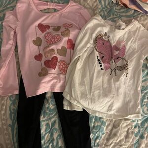 Garanimals Pink and White Tops with Black Leggings